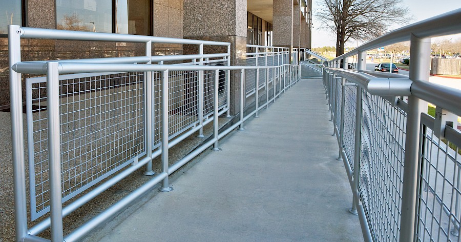 ADA Railing with Wire Mesh Infill Panels