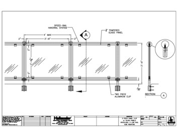 Speed-Rail® Side Mount 2-Line with Glass Infill Panels