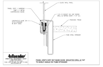 Panel Grip II Drill and Tap Side Mounted to Shelf Angle Tube Stringer